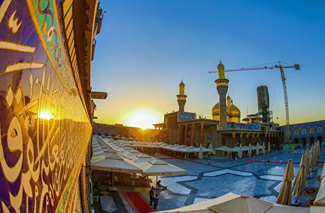 Beautiful sunset in the holy shrine of Kazemein