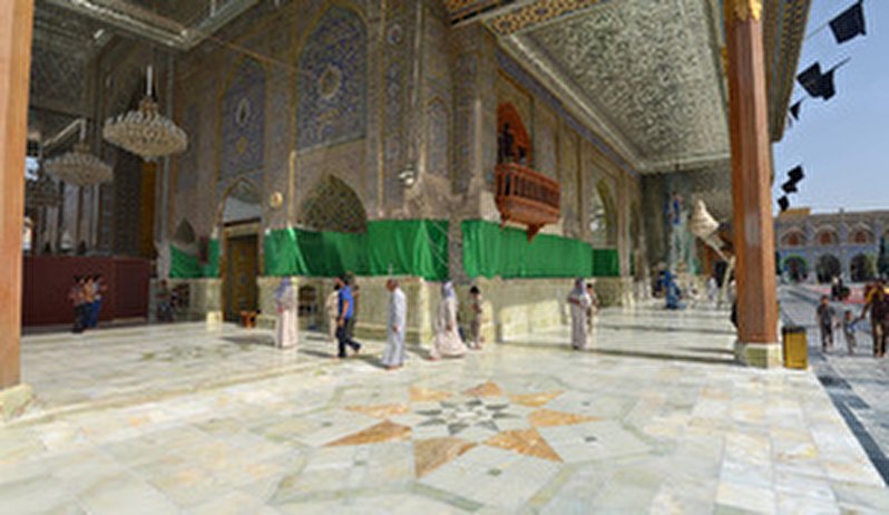 Reconstruction and replacement of floor stones and wall stones of the south, west and east porches of the holy shrine of Imamain Al Javadin (piece be upon them)