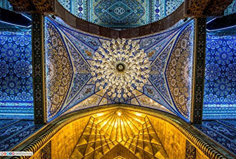 Tilework on the ceiling of Imam Hussein shrine(PBUH)