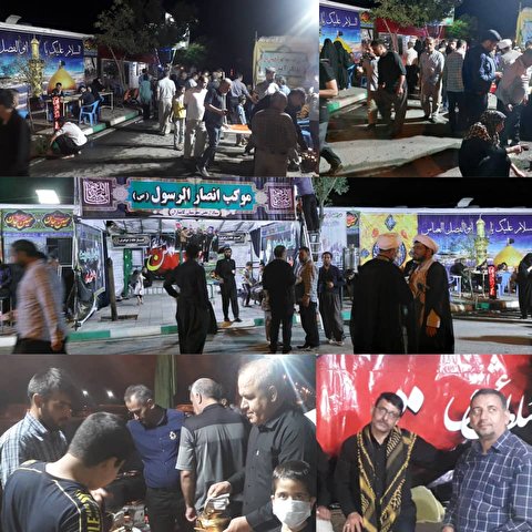 ارائه خدمات به زائرین حضرت امام حسین (ع) توسط موکب شهرستان کامیاران