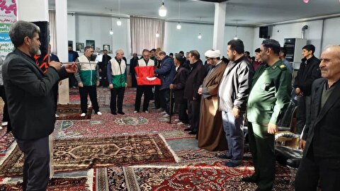 اهالی روستای مهرآباد بخش زنجانرود شهرستان زنجان ، میزبان پرچم متبرک حرم مطهر امام حسین(ع)