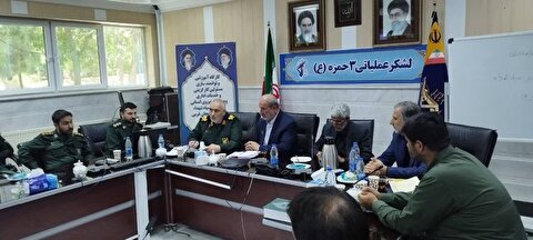 سخنرانی رئیس ستاد توسعه و بازسازی عتبات عالیات استان آذربایجان غربی در جمع مسئولین کارگزینی سپاه های شهرستانها ورده های نیروی  زمینی سپاه در استان آذربایجان غربی